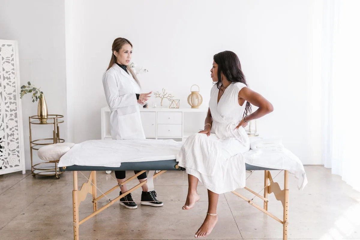 Doctor explaining a chart to a patient