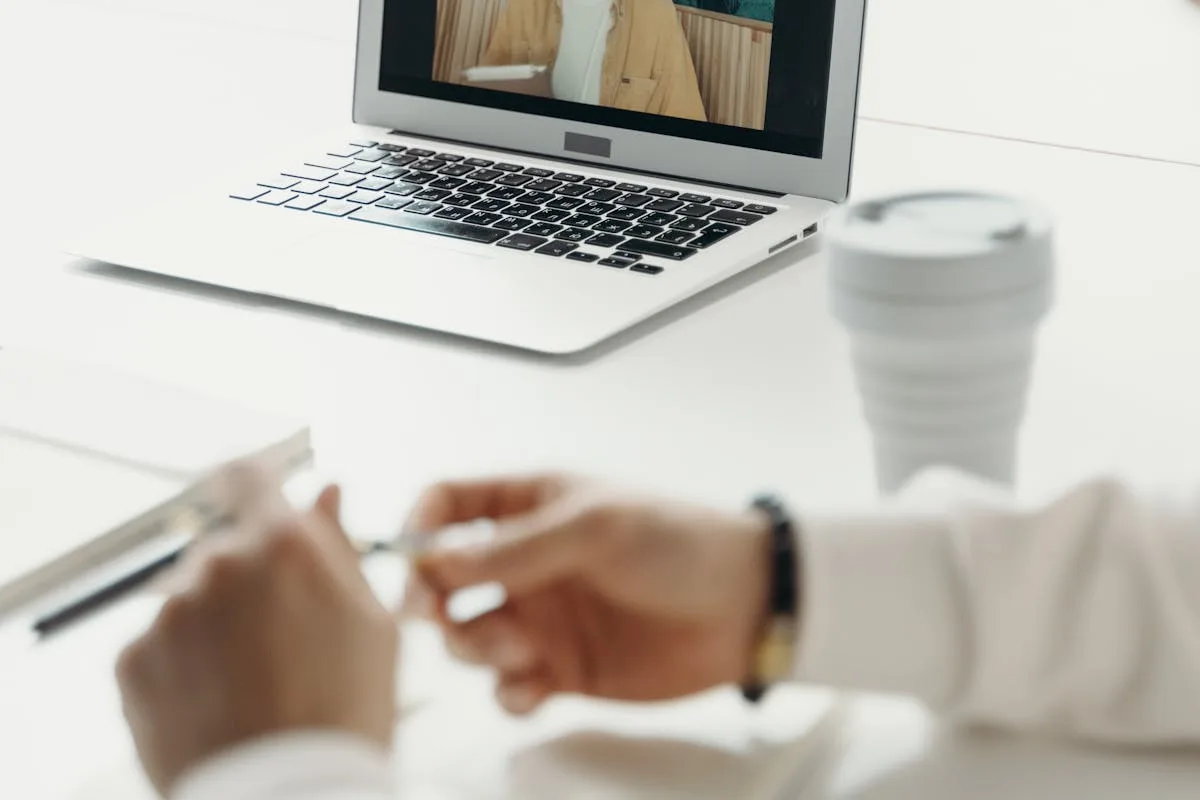 Virtual consultation on a laptop